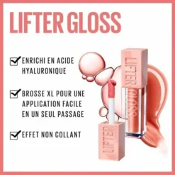Maybelline 002 Ice - Gloss à Lèvres Lifter Gloss... -Chic Beauté Soldes 002 ice gloss a levres lifter gloss enrichi en acide hyaluronique de gemey maybelline 2